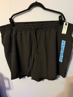 Mondetta Black Athletic Shorts with Drawstring Waist